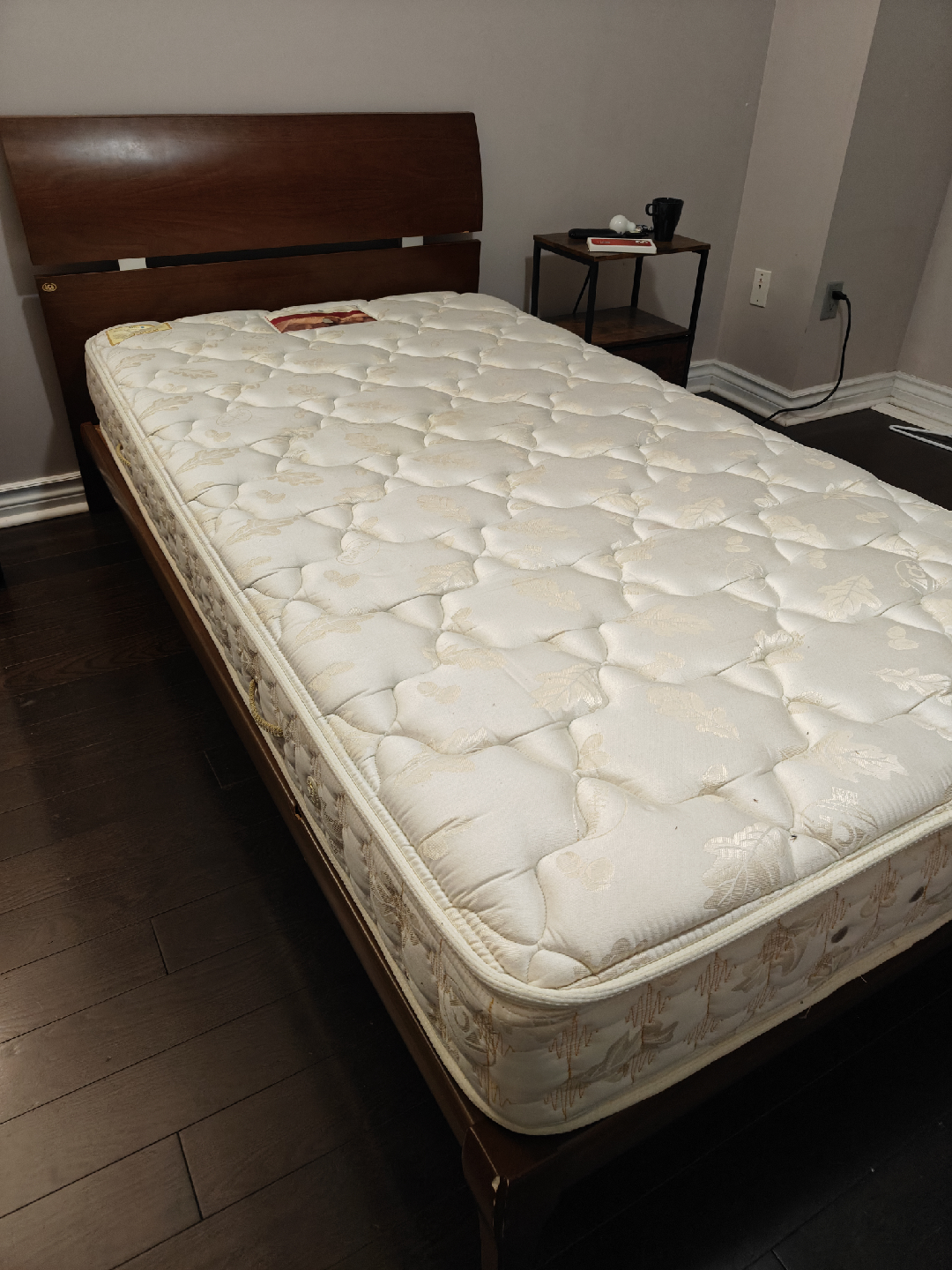 Twin Mattress and Premium Wood Bed Frame - Must Go!