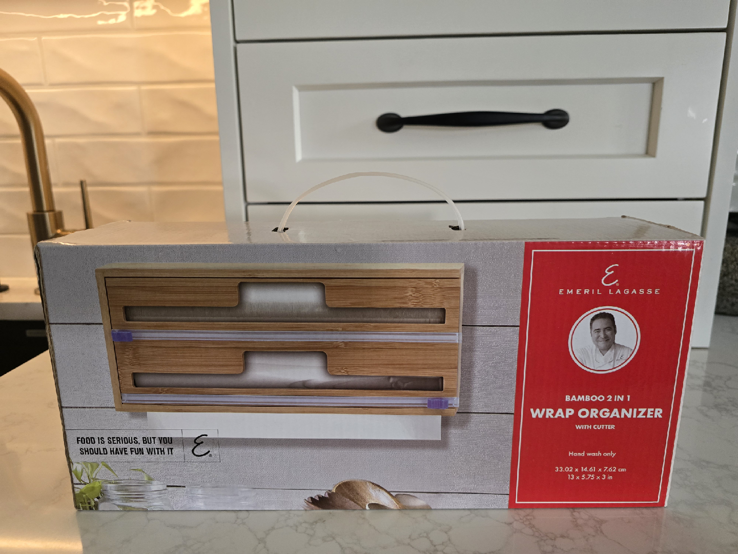 Emeril Lagasse Bamboo 2 in 1 Wrap Organizer - New
