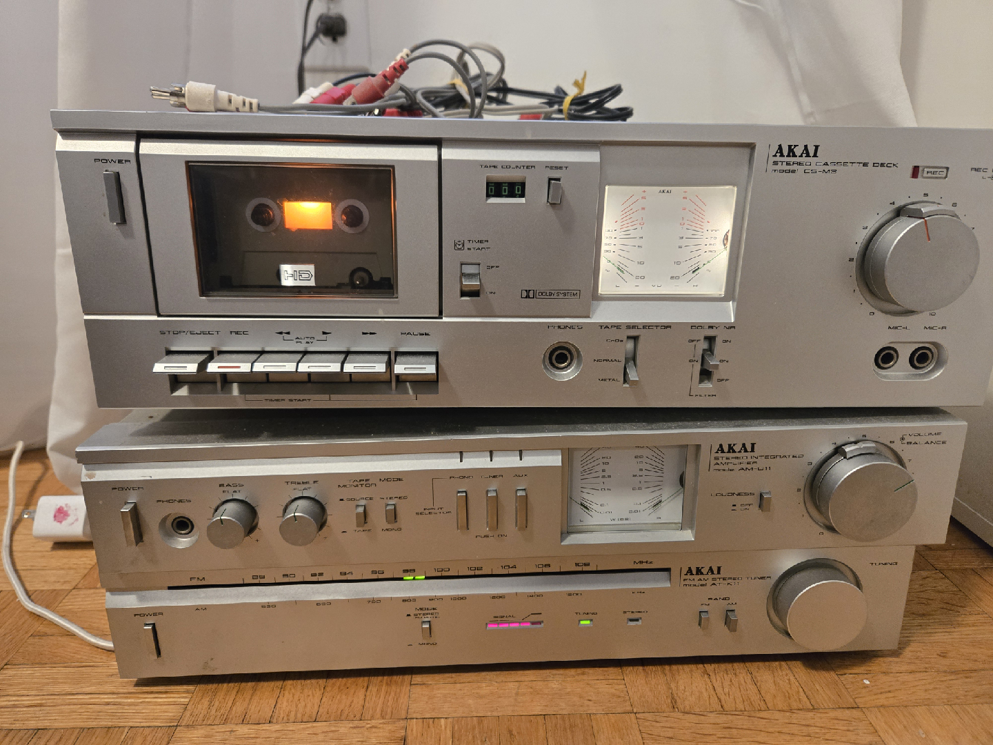 Vintage AKAI Stereo Stack - Casette Deck, Amplifier and Tuner