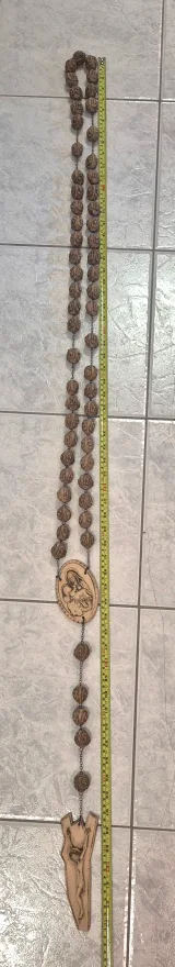 Vintage Wall Hanging Carved Resin Holy Rosary - Made in Italy image indicator(5)