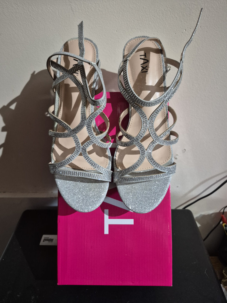 Taxi Laurel-01 Silver Glitter Heels - Size 40 - photo 2
