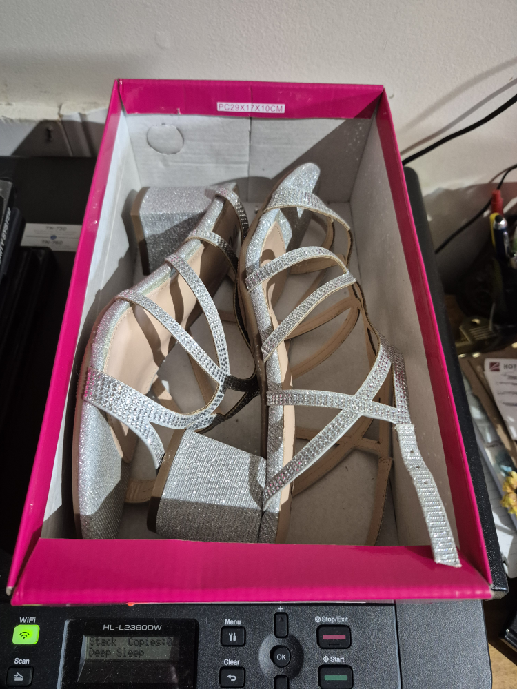 Taxi Laurel-01 Silver Glitter Heels - Size 40 - photo 3