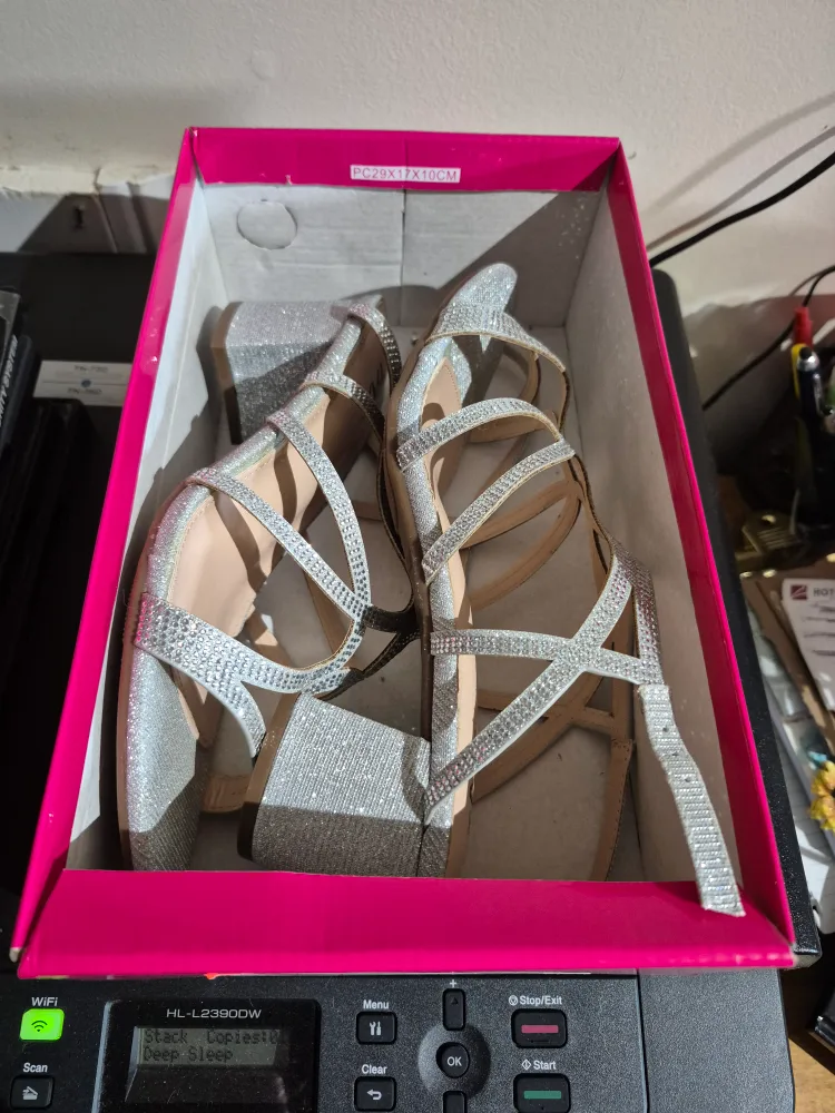 Taxi Laurel-01 Silver Glitter Heels - Size 40 image indicator(3)