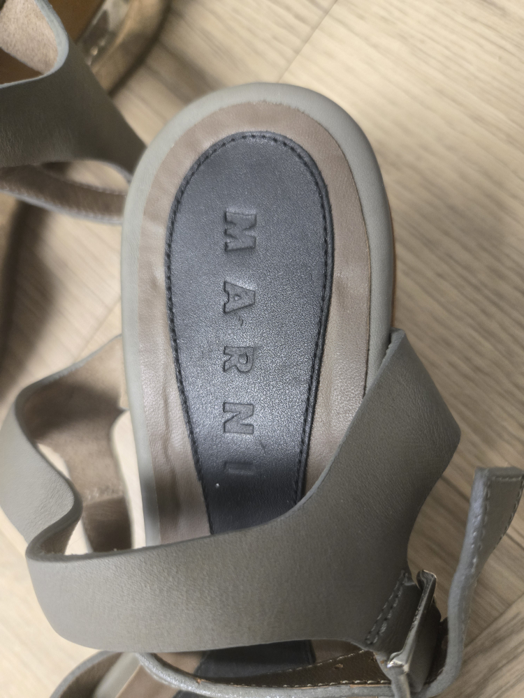 Marni Grey Leather Platform Sandals - photo 3