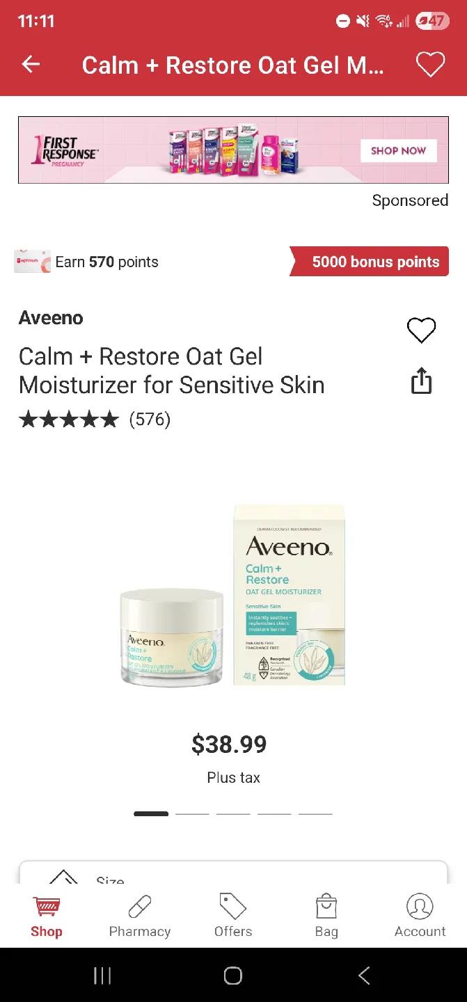 🥕 Aveeno Calm + Restore Oat Gel Moisturizer image indicator(2)