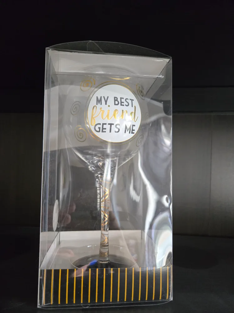 Wine Glass - My Best Friend Gets Me - New in Box thumbnail
