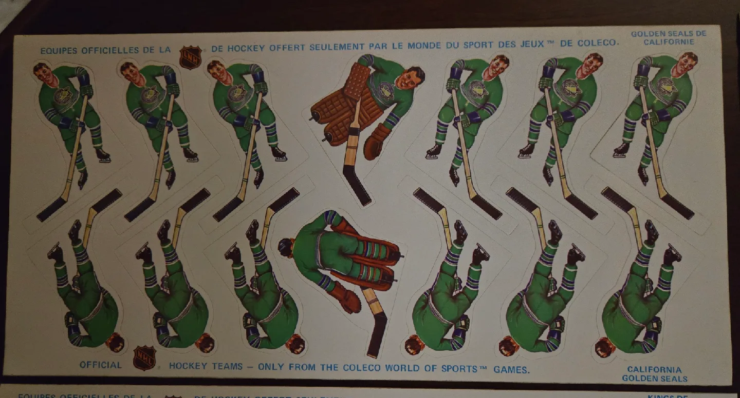 Vintage 70's Coleco Original Hockey Team Sticker Sheets image indicator(8)