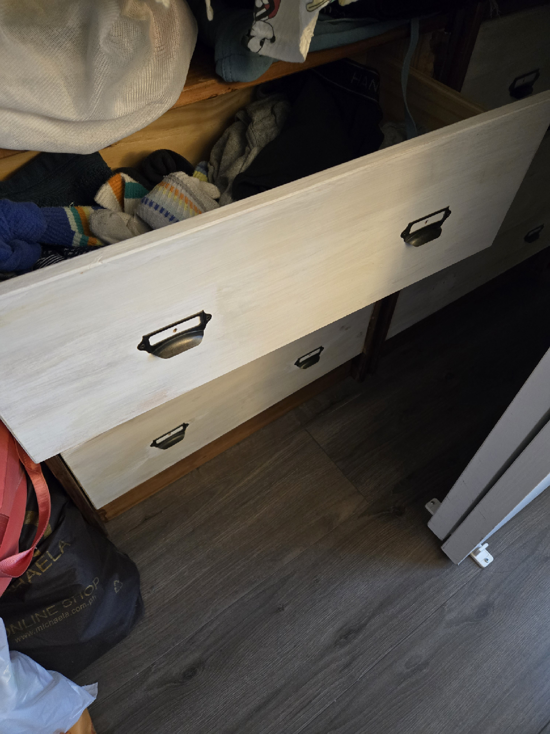 Two White Wooden 3-Drawer Dresser - photo 2