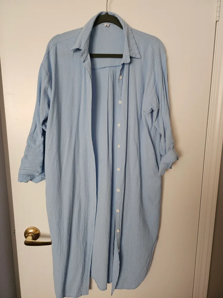 Light Blue Button-Down Shirt Dress thumbnail