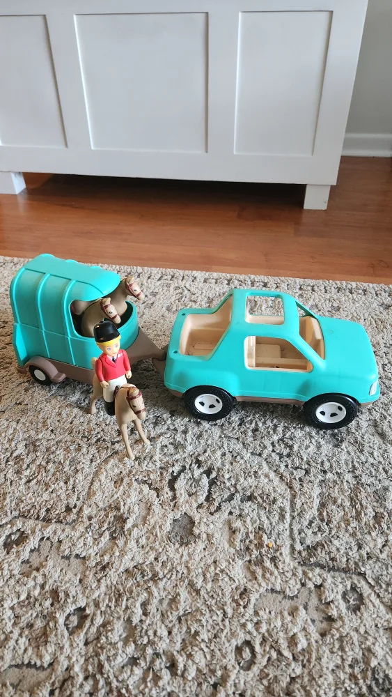 Vintage Little Tikes Horse Trailer and Jeep thumbnail