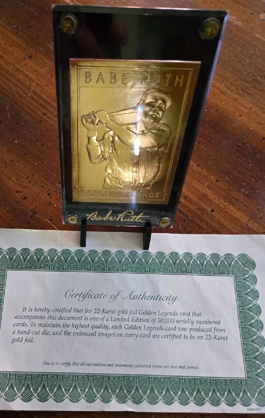 Babe Ruth - Golden Legends 22-Karat Gold Foil Card image indicator(3)