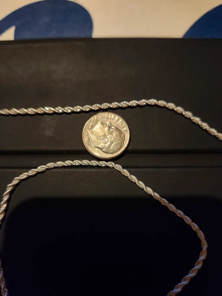 925 Silver Rope Plated Chain Necklace and Bracelet image indicator(2)