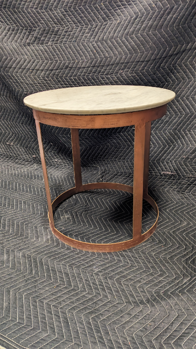 Round Marble Top Side Table - photo 2