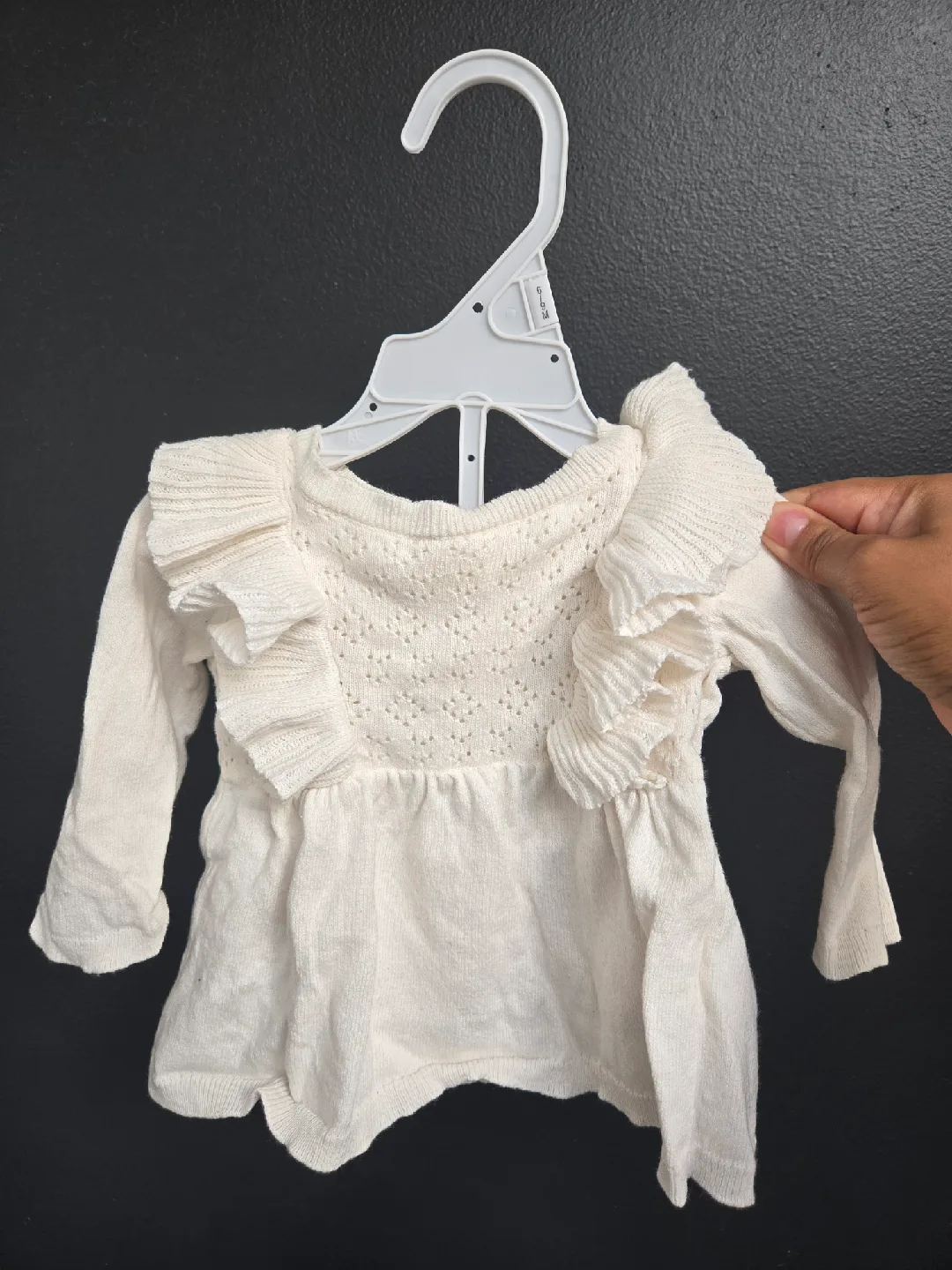 Carter's 3m White Ruffle Top - Baby thumbnail