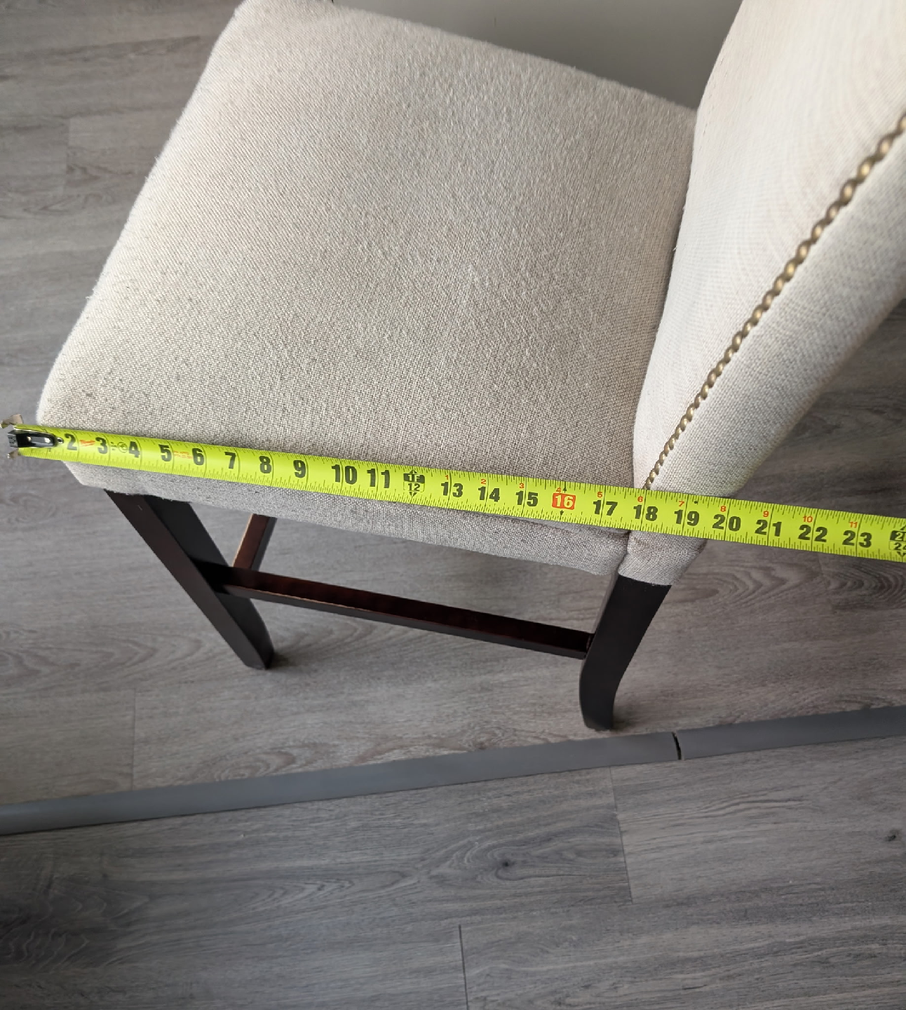 3 Upholstered Bar Stools with Nailhead Trim - photo 3