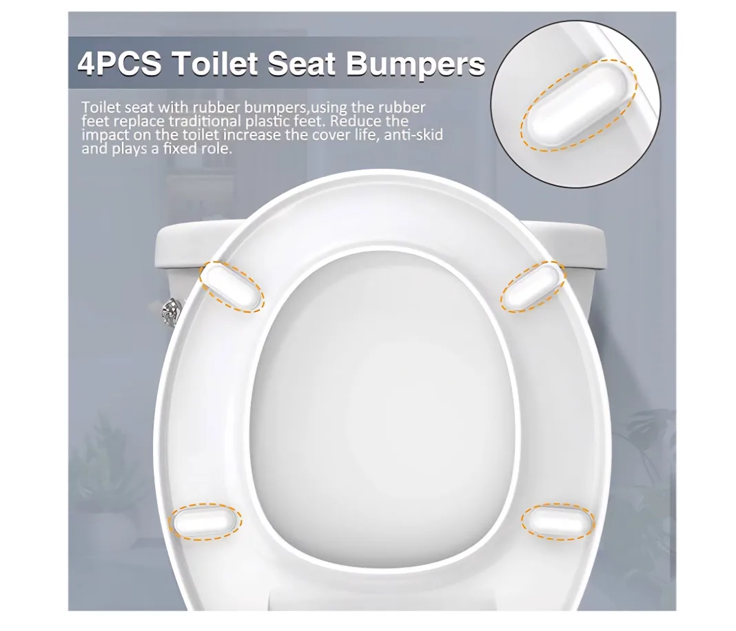 New SAILTOK 4PCS Toilet Seat Bumpers - White image indicator(3)
