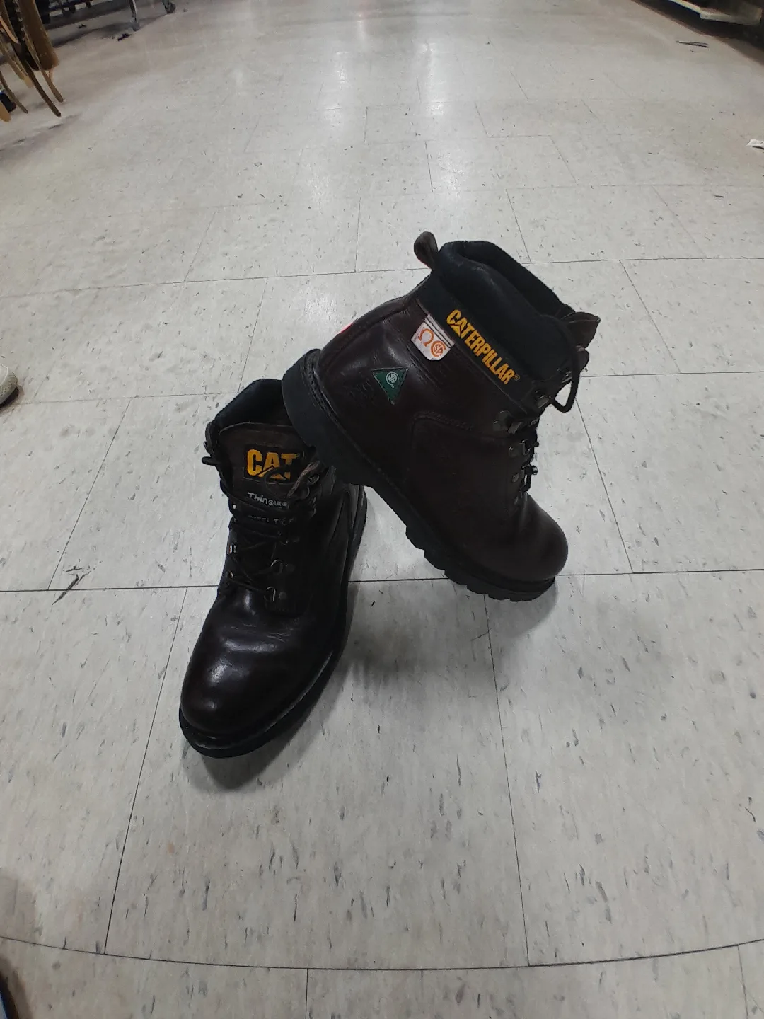 Caterpillar Brown Leather Work Boots Size 9 thumbnail