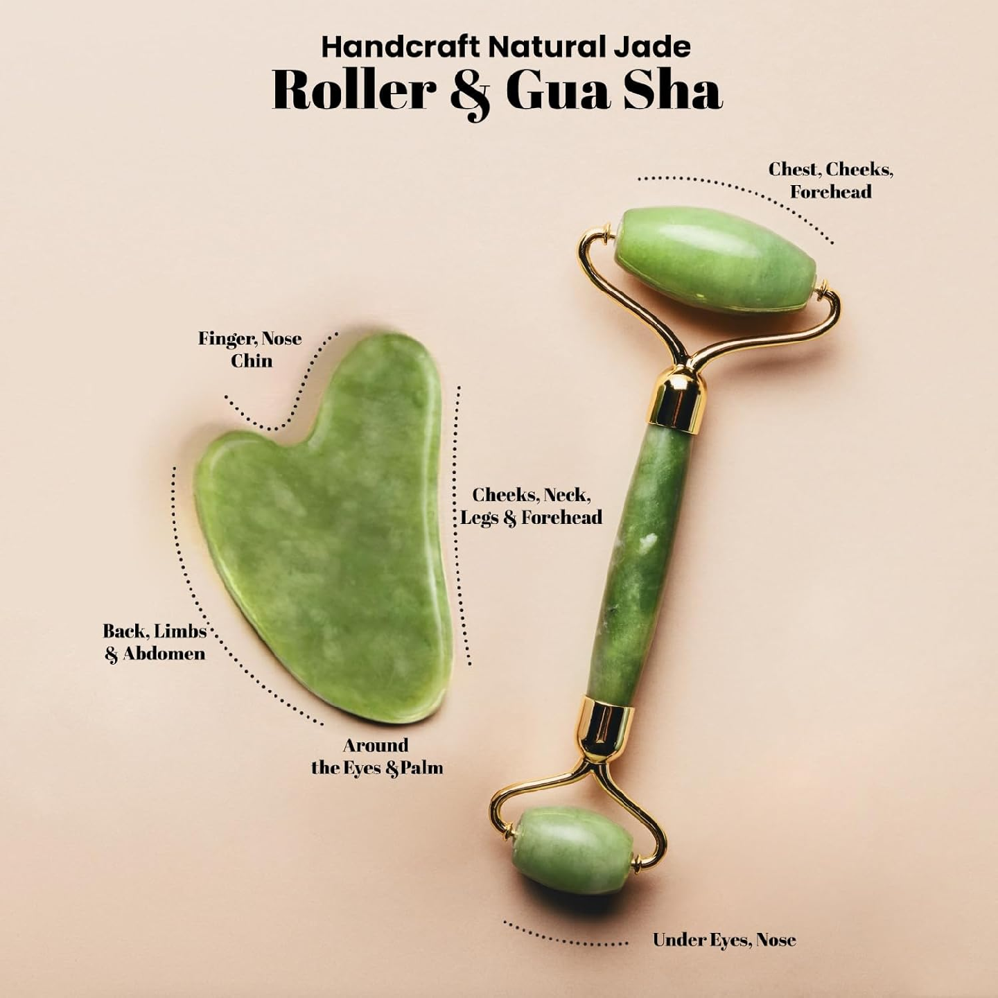 Jade Roller and Gua Sha Set for Beautiful Skin Detox - photo 3