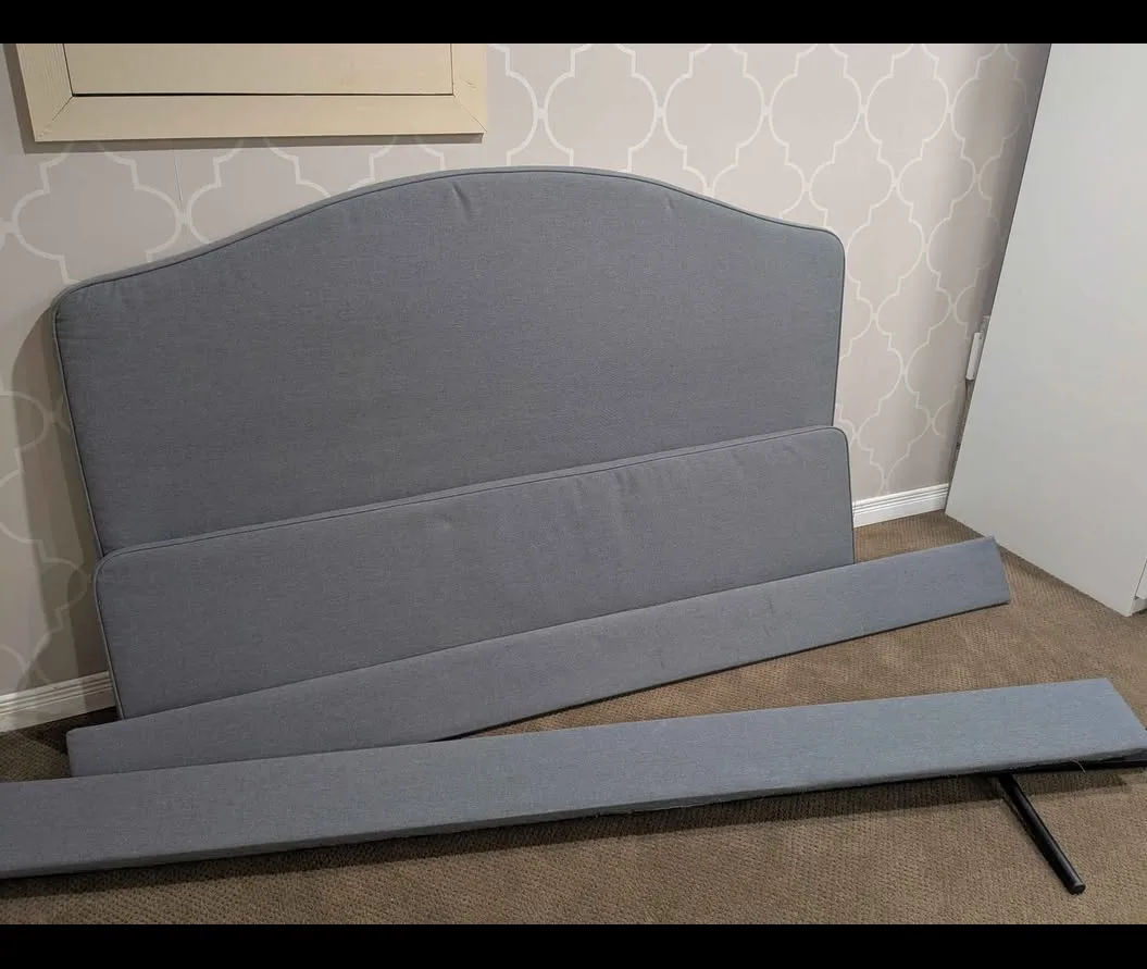 IKEA Hauga Bed Frame - Grey, Queen Size with mattress image indicator(3)