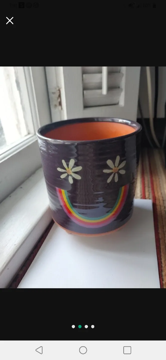 NEW.Natural Life Purple Rainbow Flower Pot thumbnail
