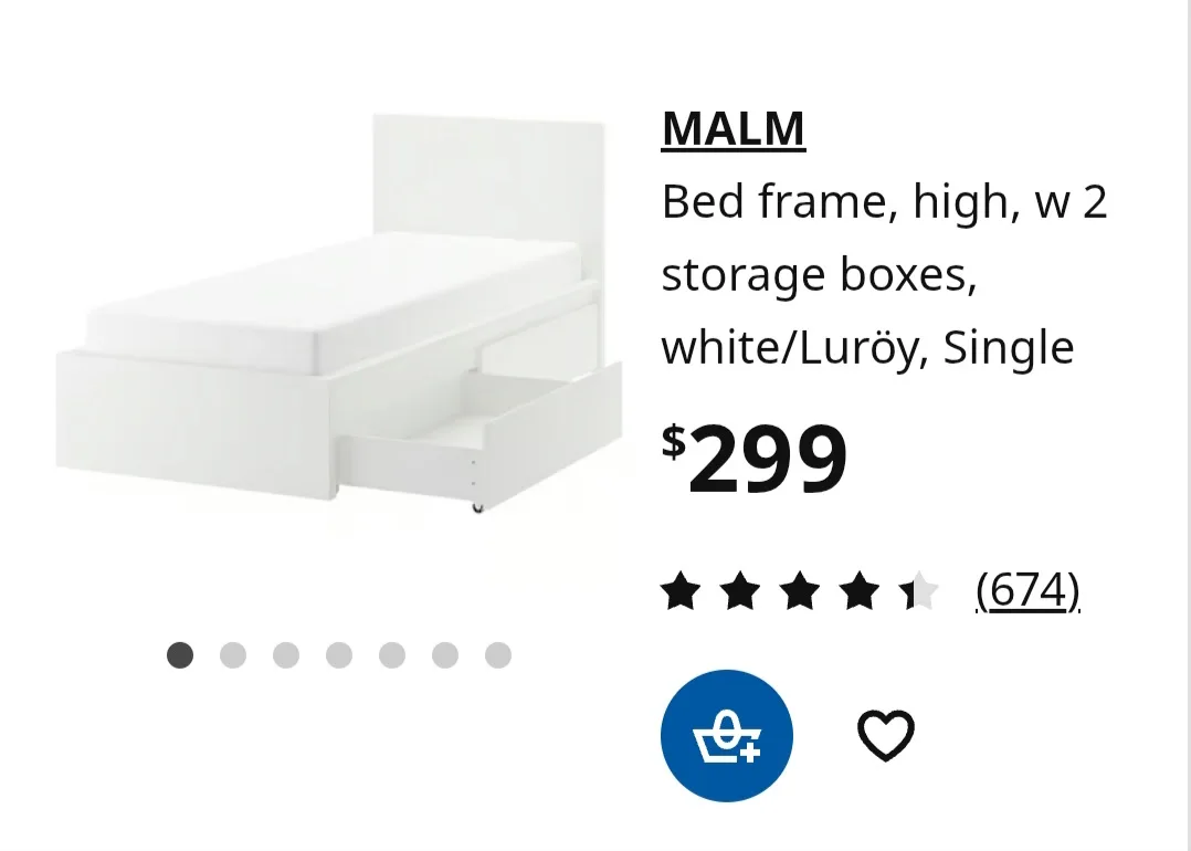 IKEA Malm Bed Frame with Storage Boxes image indicator(3)