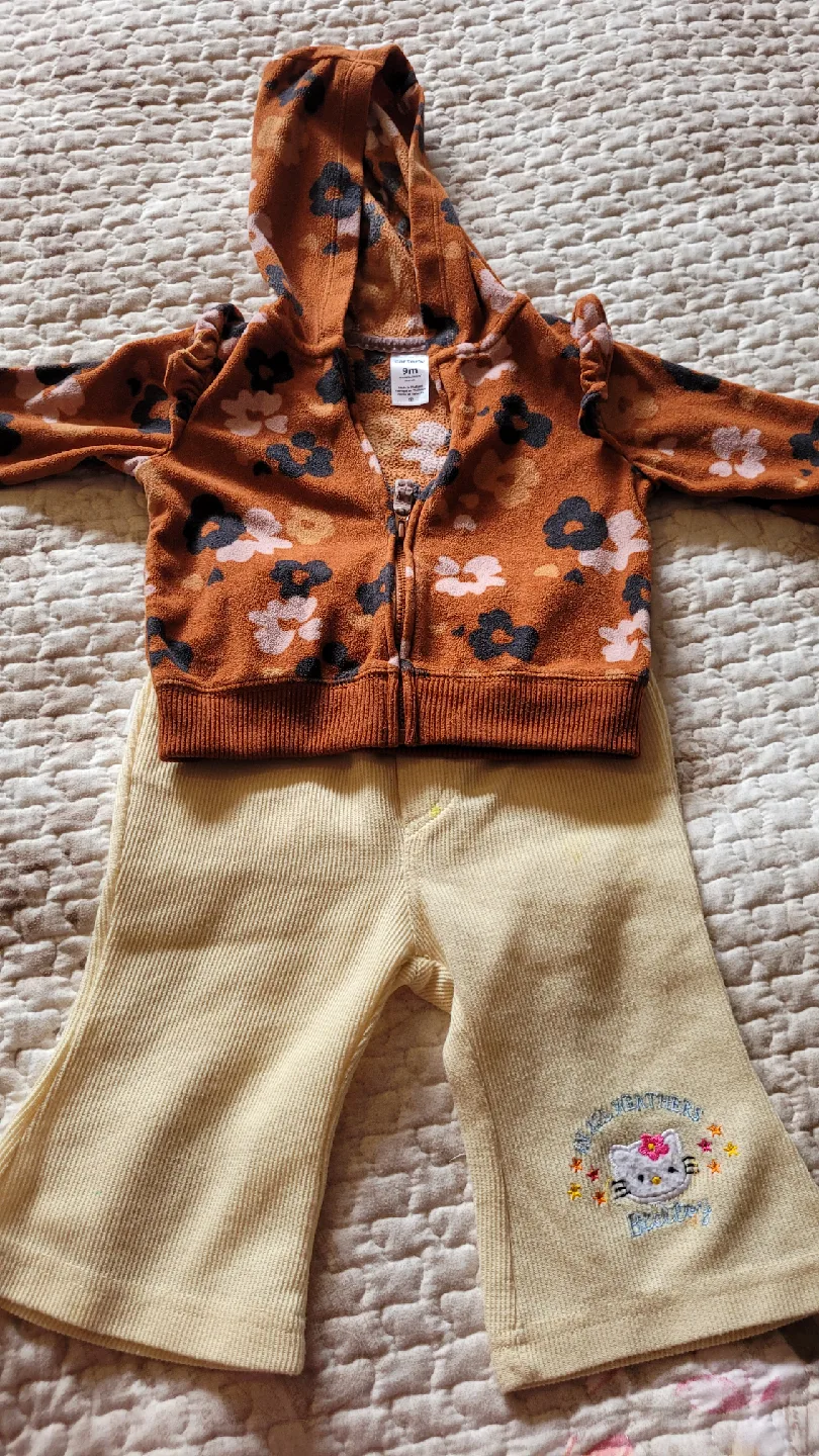 9M Floral Hoodie & Pants Set🥕 thumbnail