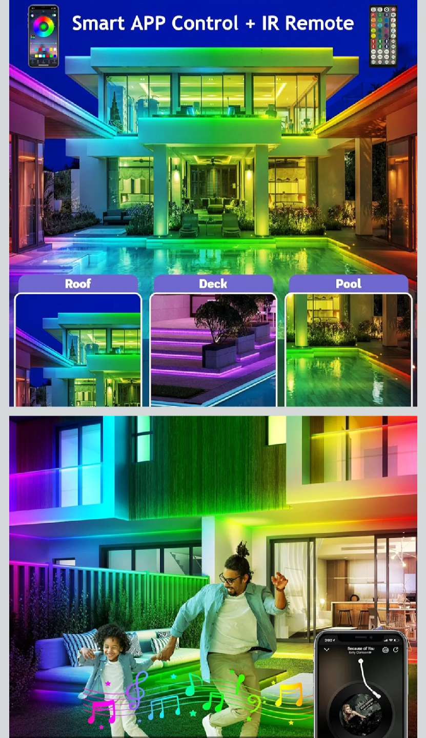 200FT Outdoor LED Strip Lights Waterproof - photo 2