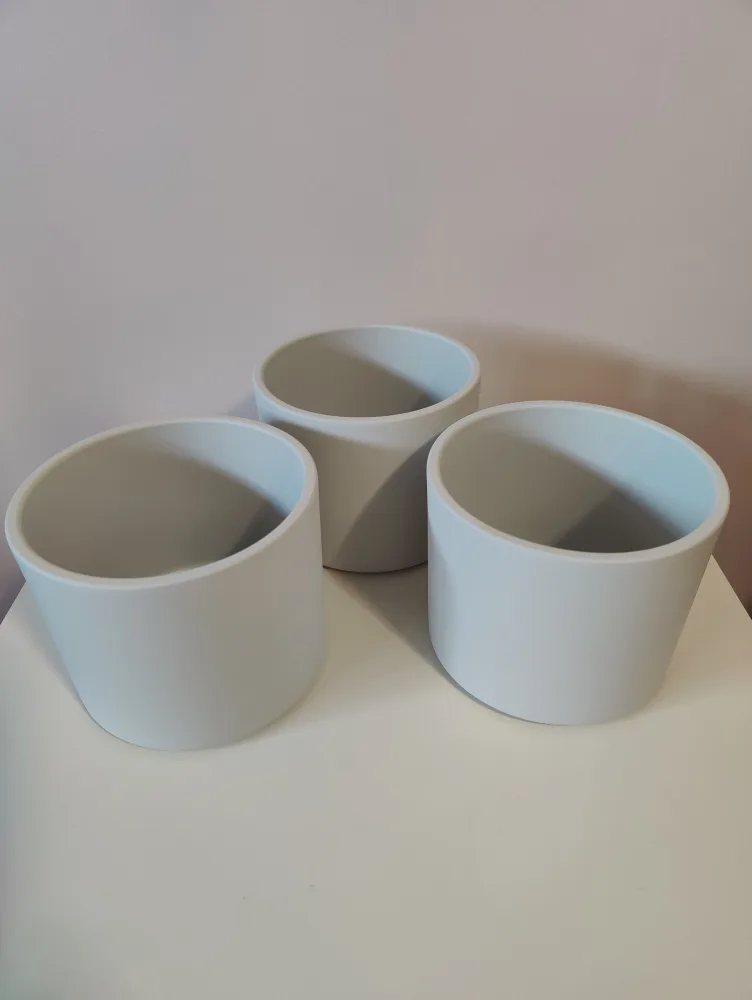 3 White Ceramic Plant Pots - 17cm thumbnail