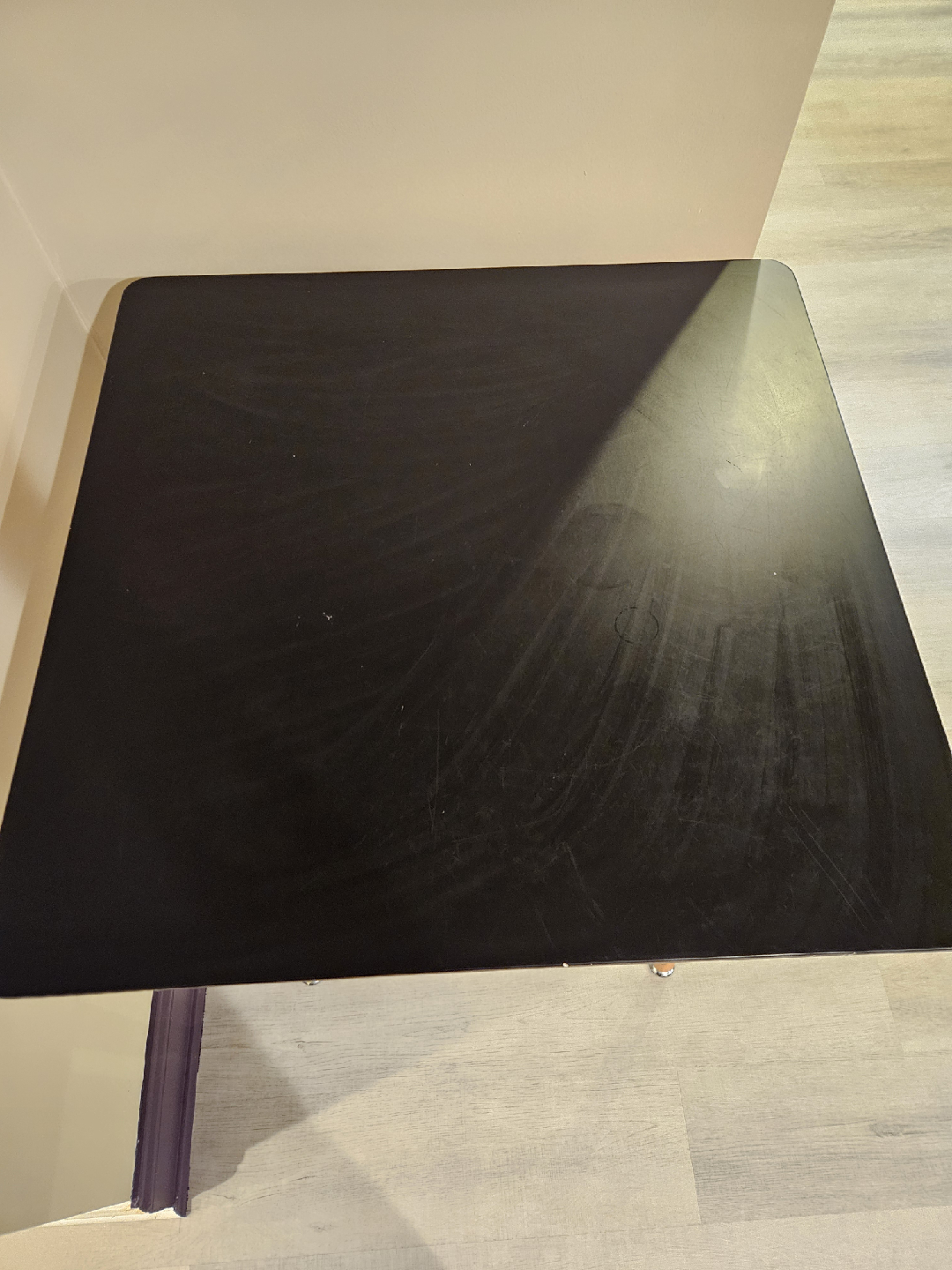 Square Black Table with Wood Legs - photo 4