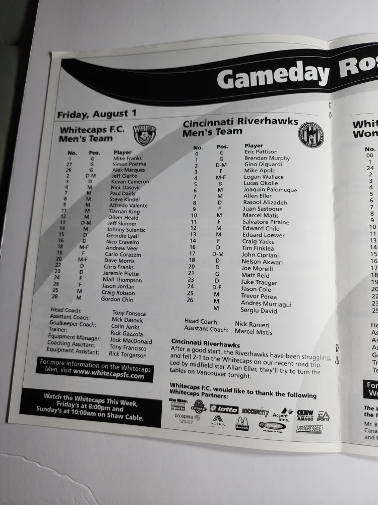 Vancouver Whitecaps 2003 Program - photo 4