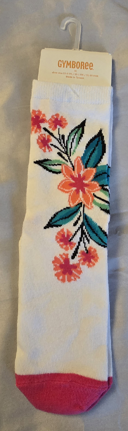 NEW! Gymboree Girl's Floral Socks! Shoe Size 13 - 2 Youth