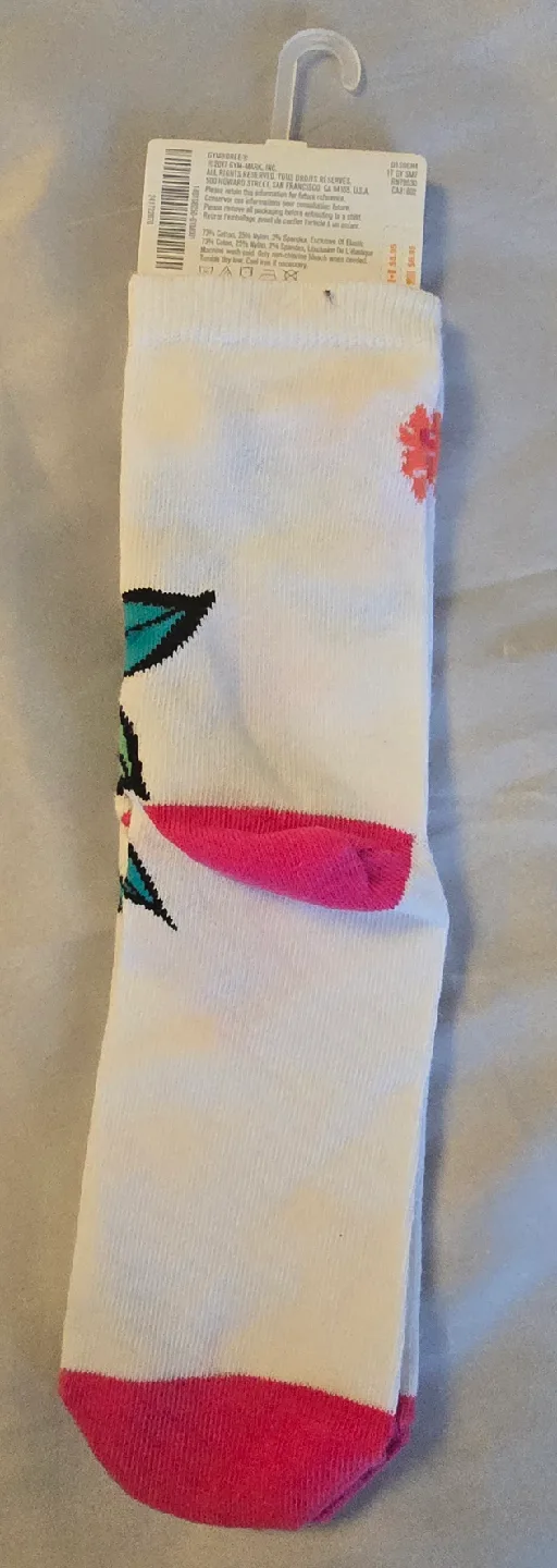 NEW! Gymboree Girl's Floral Socks! Shoe Size 13 - 2 Youth image indicator(2)