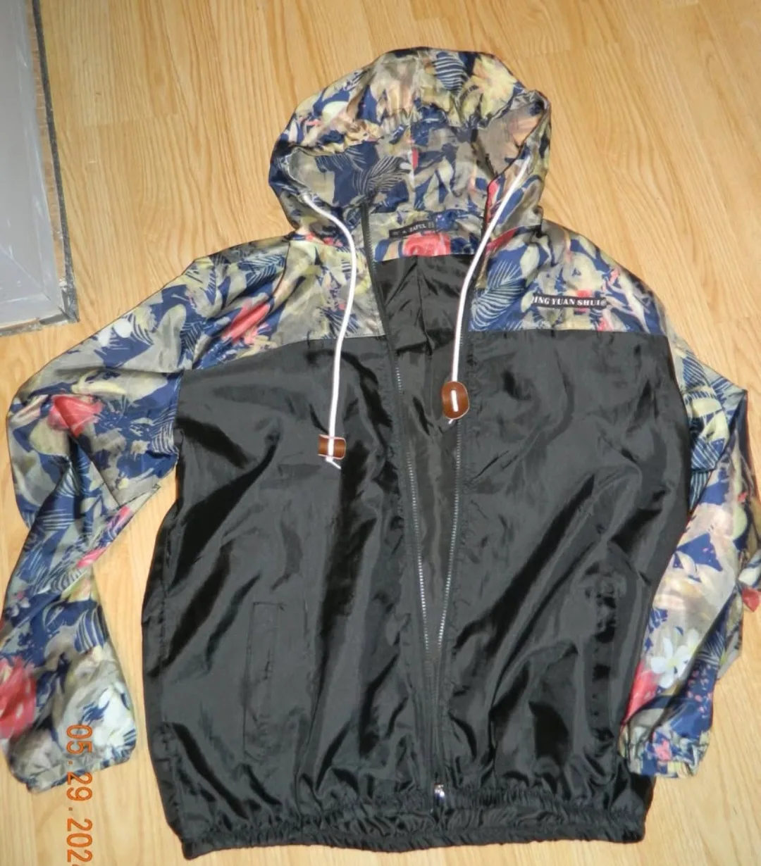 Zaful Floral & Black Windbreaker Jacket thumbnail