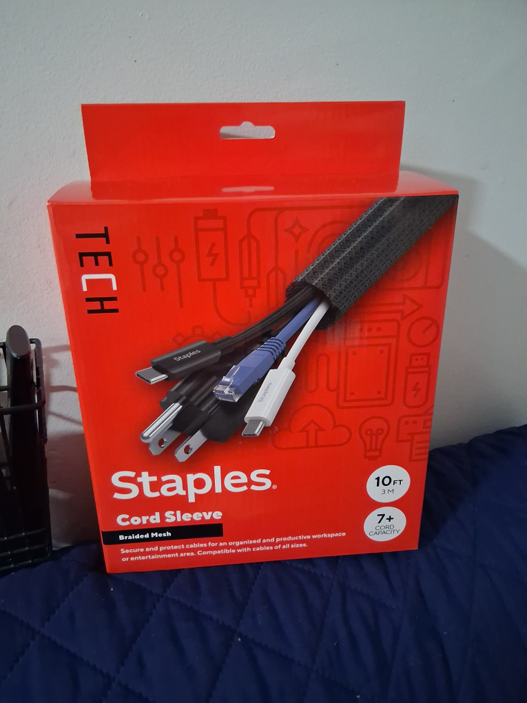Staples Cord Sleeve - 10 ft