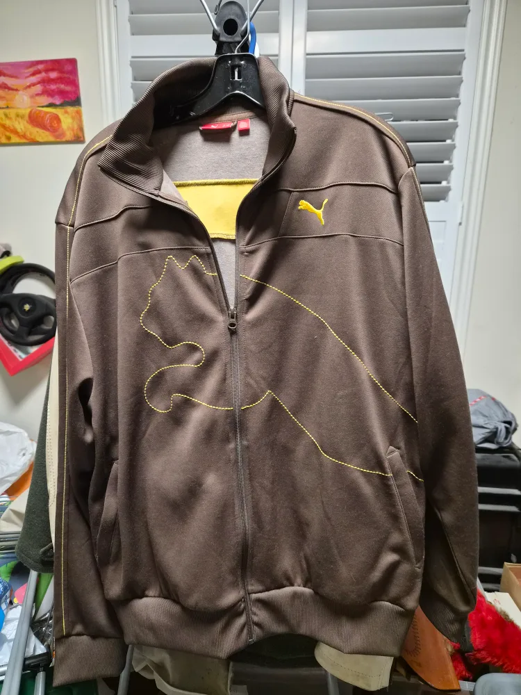 Puma Brown & Yellow Track Jacket thumbnail