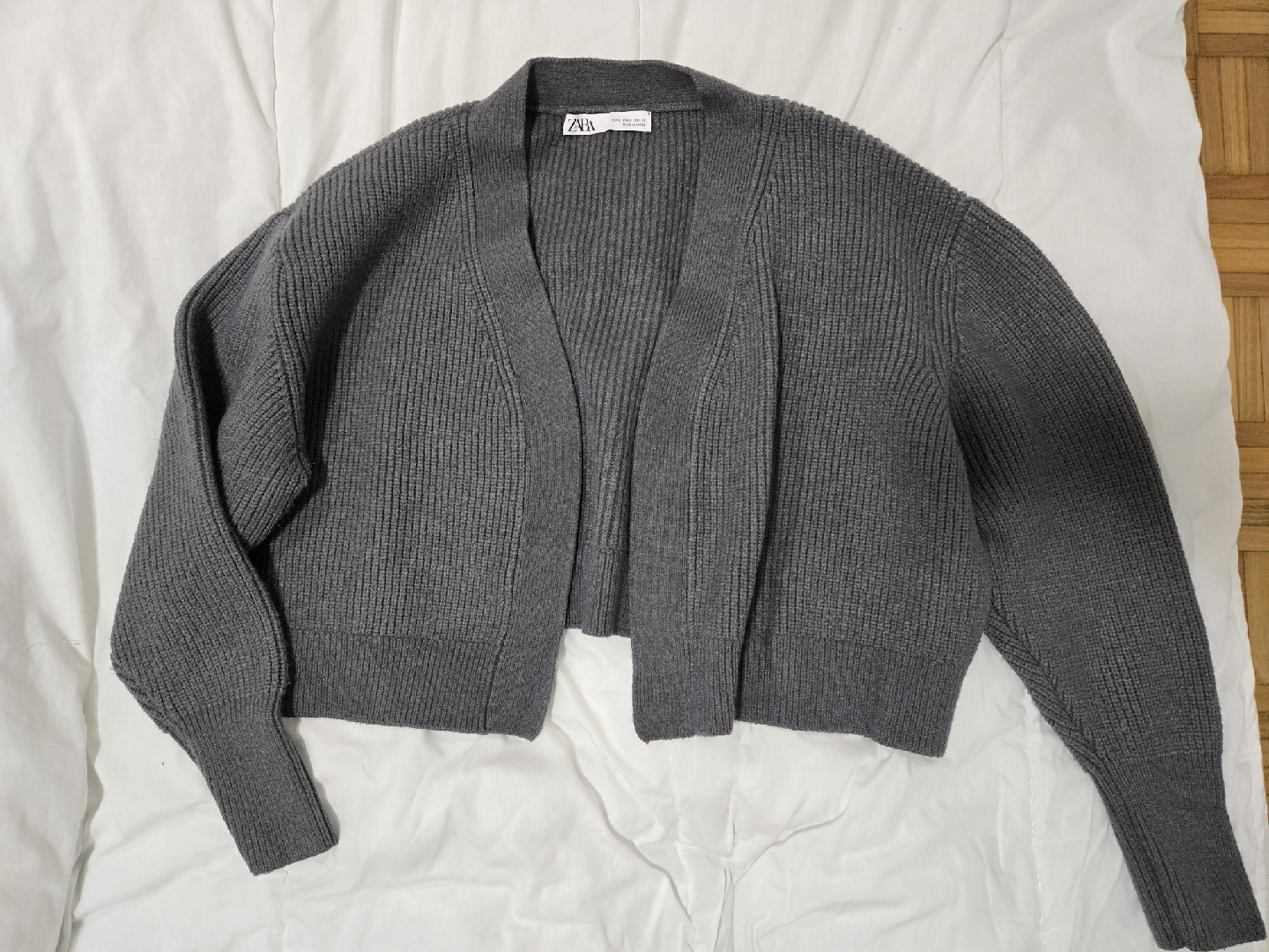 Zara Grey Knit Cardigan - Size L