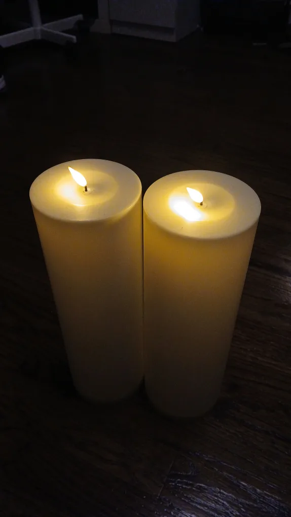 Two White Flameless Candles image indicator(4)