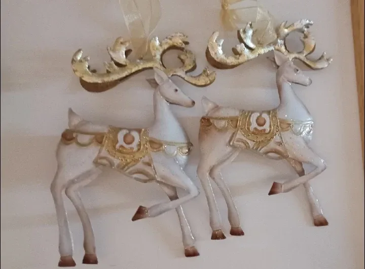 Reindeer Christmas Ornaments - Set of 2