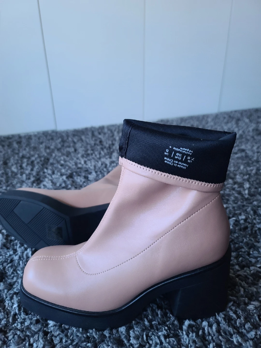 Dynamite Pink Faux Leather Heeled Boots - Size 7.5 - photo 5