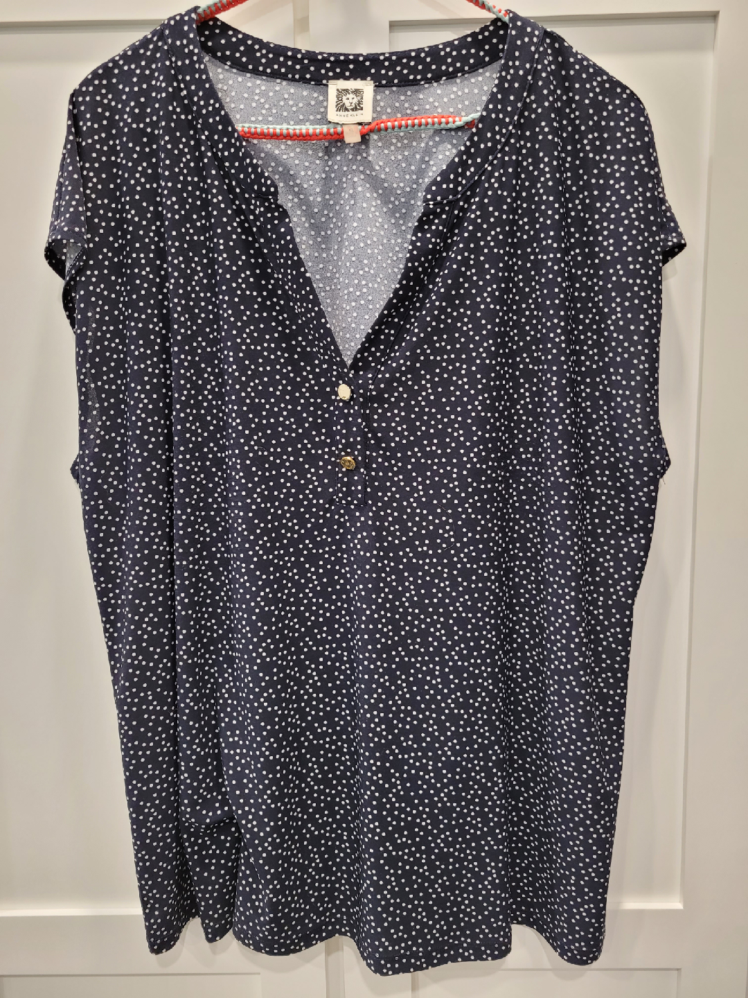Anne Klein Polka Dot Blouse - XL