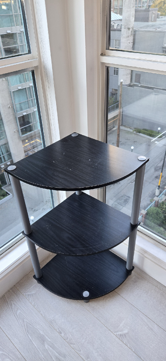 Black Corner Shelf - 3 Tier