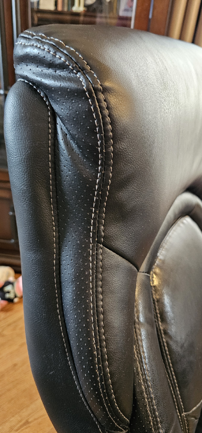 Black Leather Office Chair. GUC. $60. - photo 3