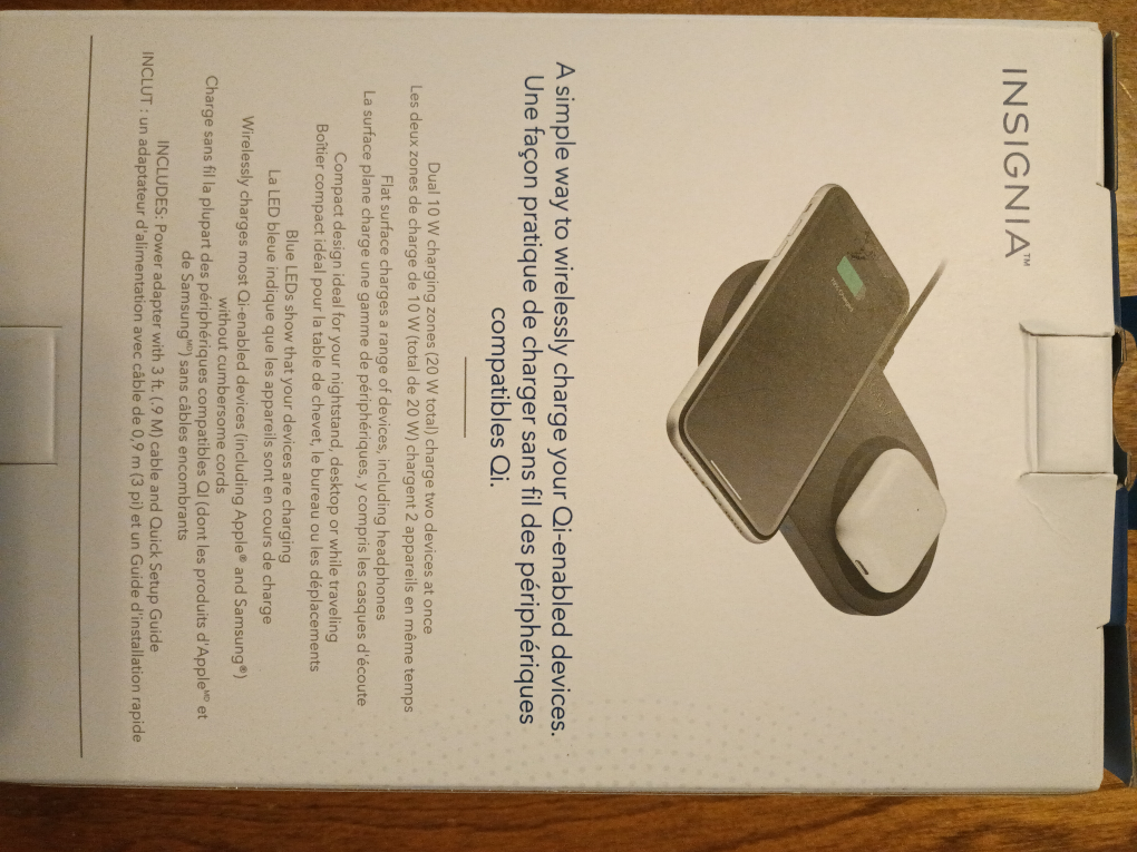 Insignia 20W Dual Qi Wireless Charging Station - New - photo 2