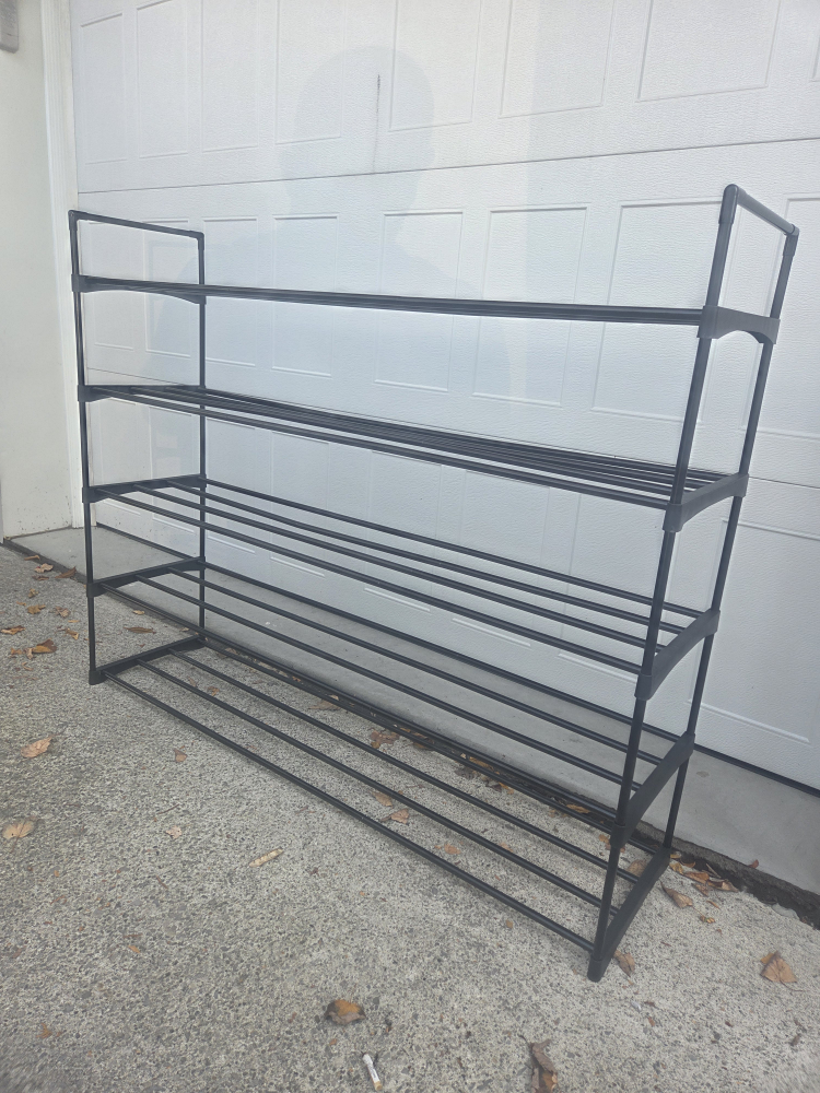 Black Metal 4-Tier Shoe Rack - photo 2