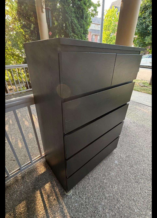 Black 6-Drawer Dresser MALM ORIGINAL