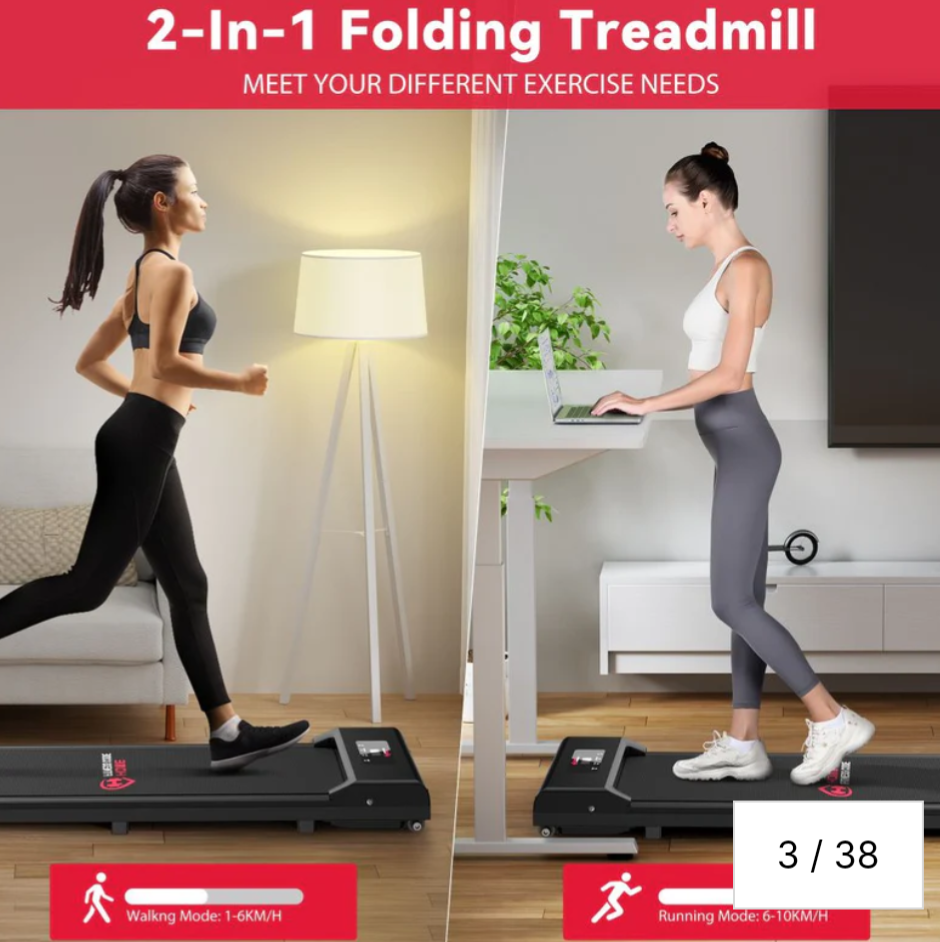 2-in-1 Folding Treadmill - Space Saving Design - photo 2