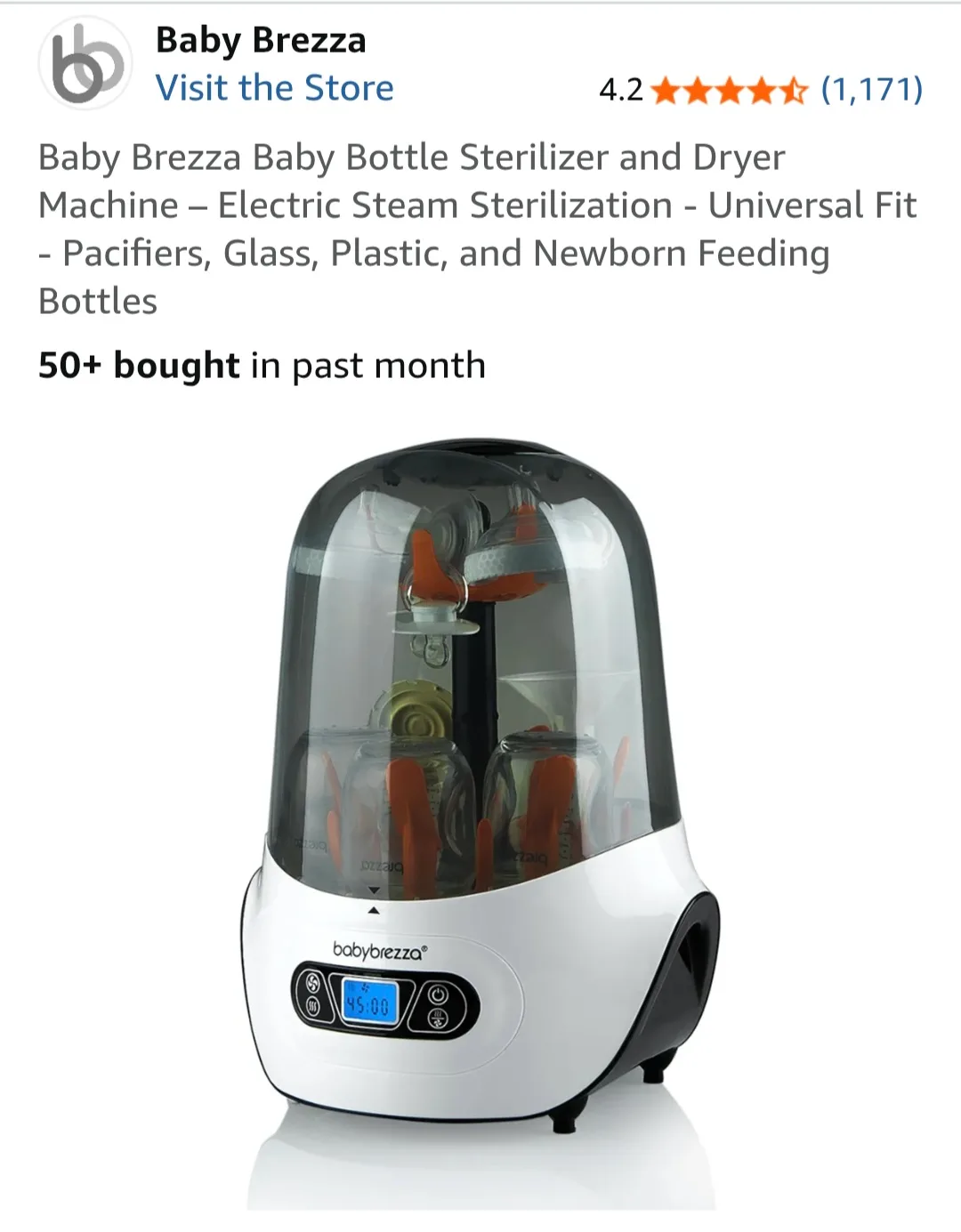 Baby Brezza Bottle Sterilizer and Dryer | Fit for all Bottles image indicator(6)