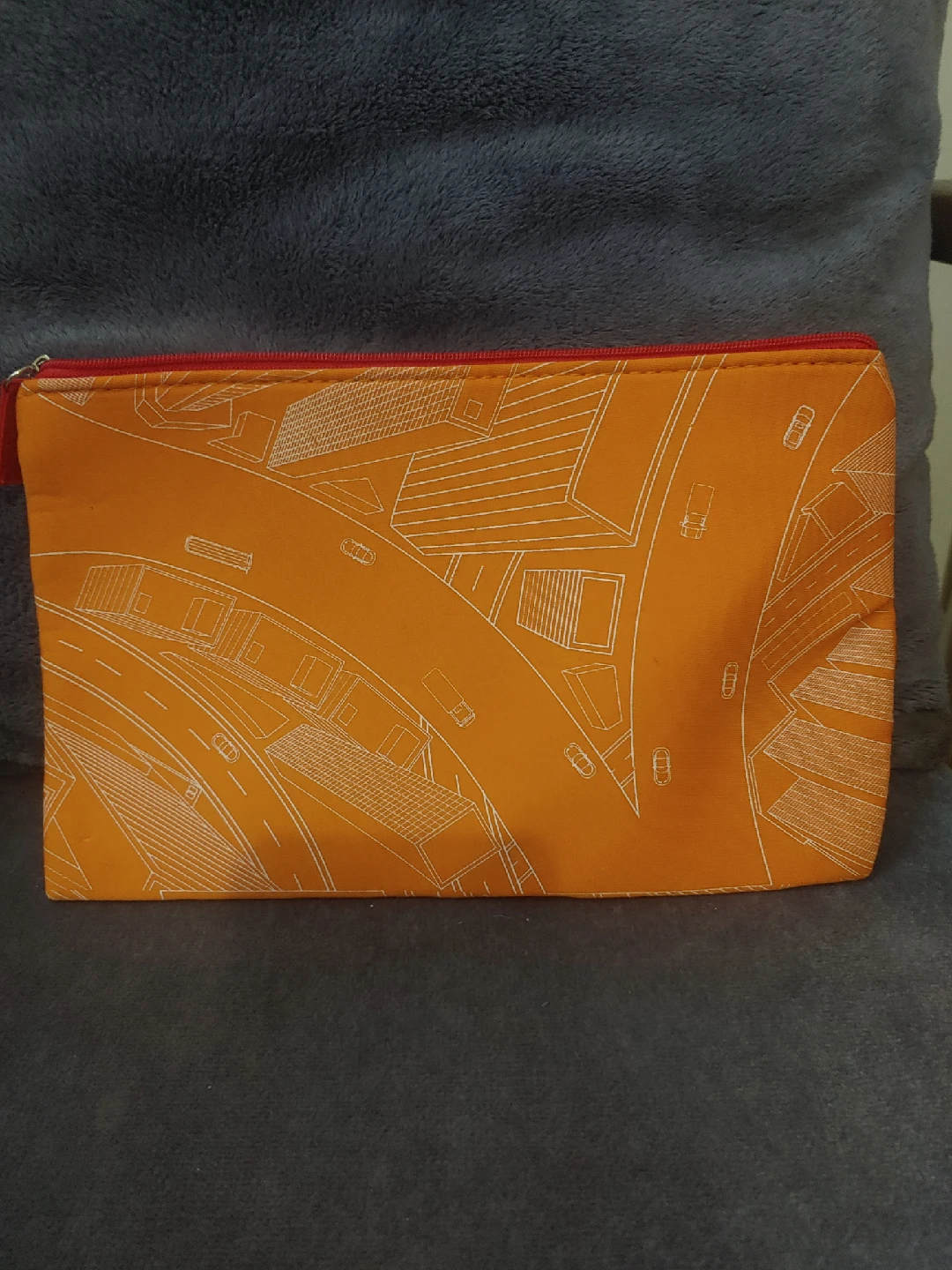 Emirates Orange Patterned Pouch
