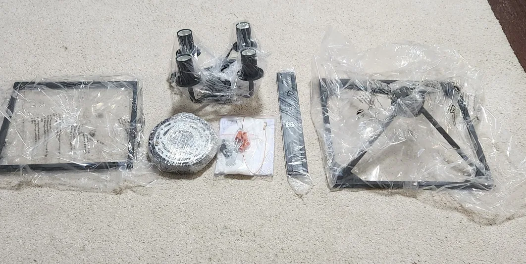 AMZASA UL Listed Black Industrial 4 Light ceiling light(NEW) image indicator(4)