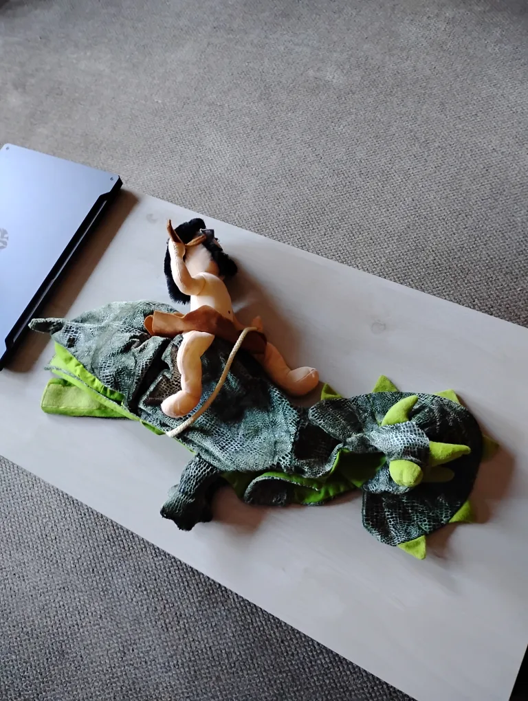 Caveman Riding Dinosaur dog costume image indicator(2)